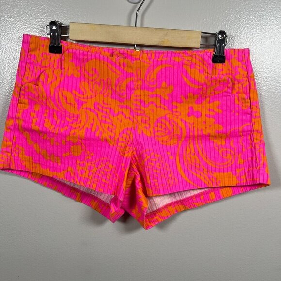 Lilly Pulitzer Liza Short Size 4 Pop Pink Seaesta Preppy Vacation Maximalist - Picture 1 of 9